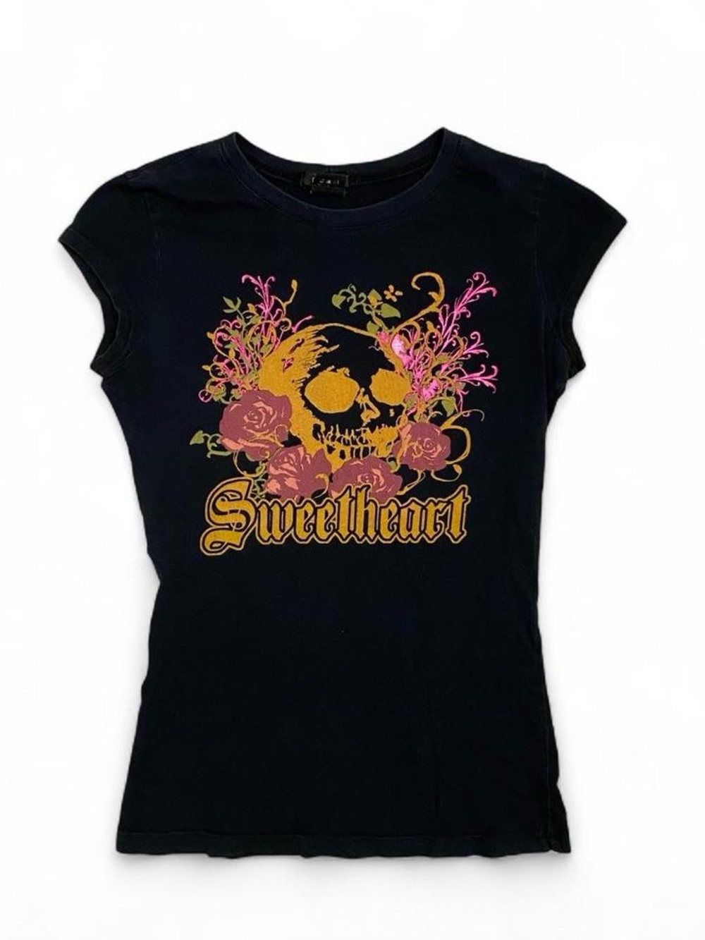 Y2K Rue 21 Grunge Skull Baby Tee